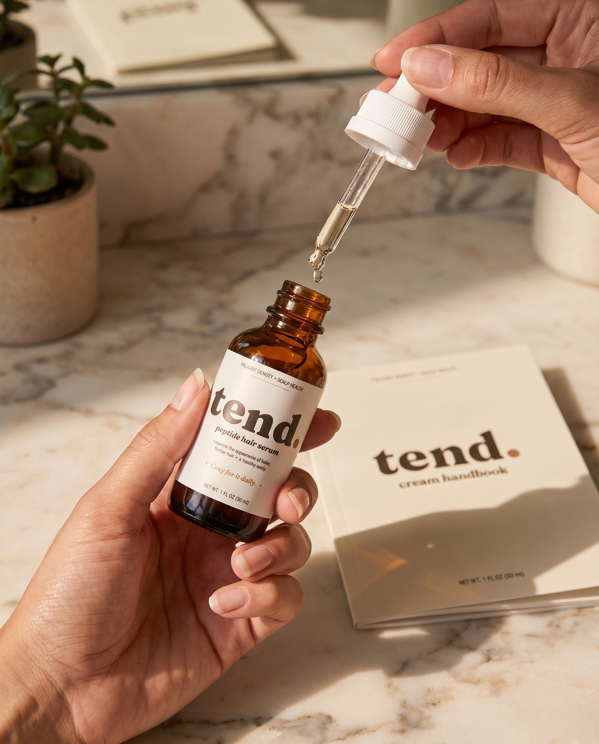 tend. peptide serum lifestyle shot