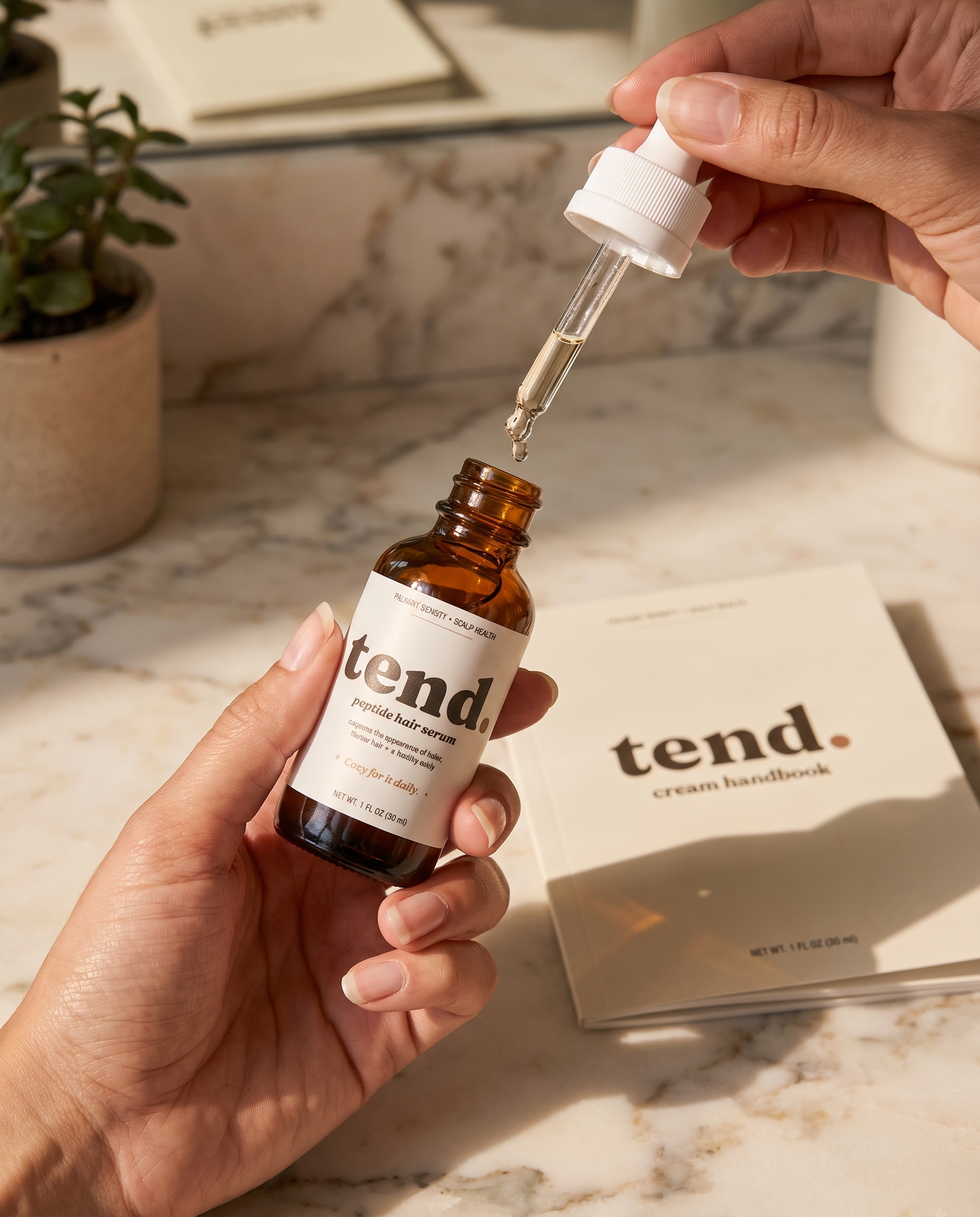 tend. peptide serum lifestyle shot